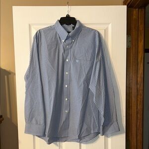 Izod Men's  Long Sleeve Buttoned Down Blue Shirt  Size L